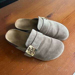 Tory Burch Tan Suede Birkenstocks